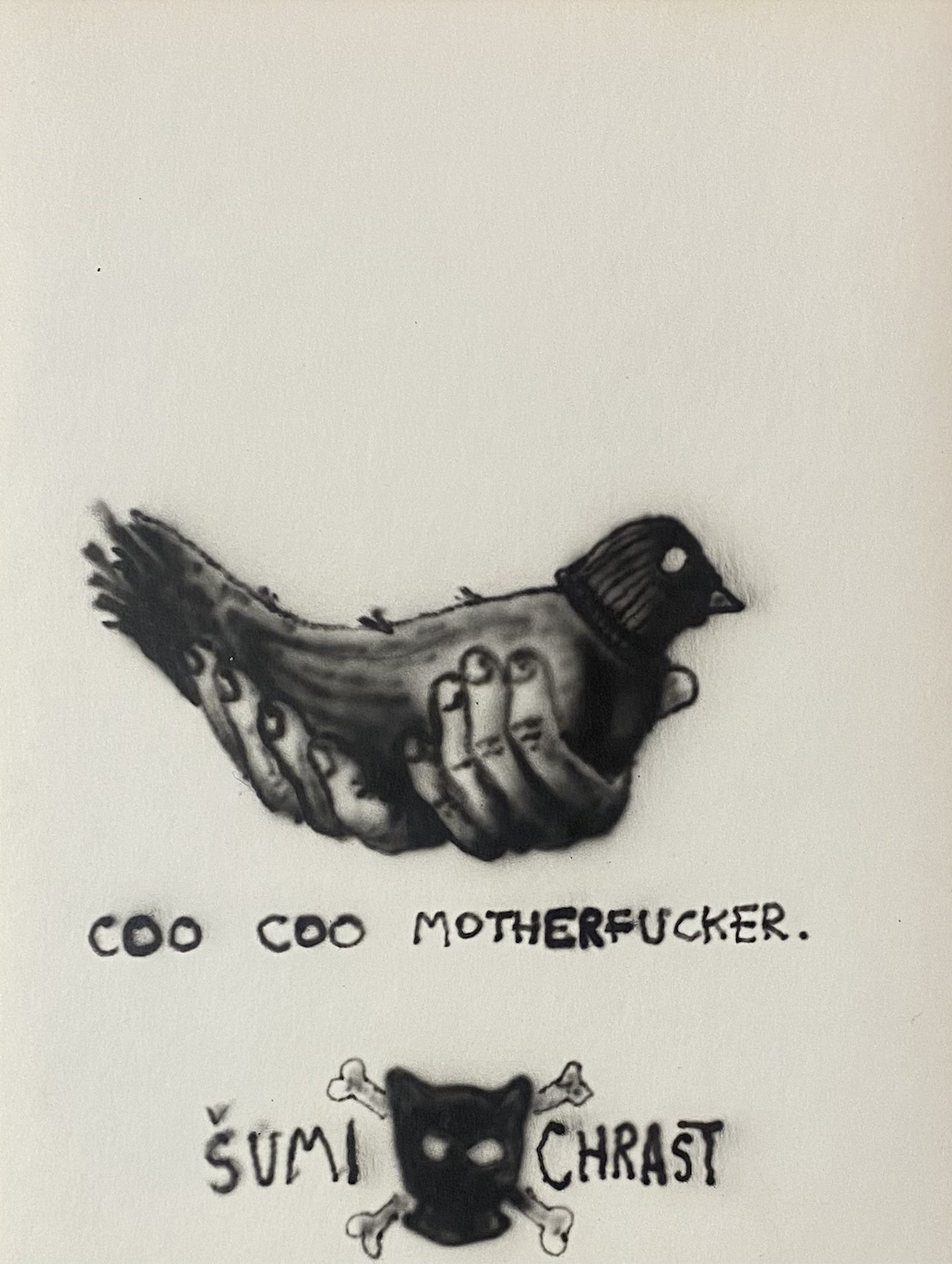 Coo Coo Motherfucker | formát A4, airbrush na papieri, 2021
