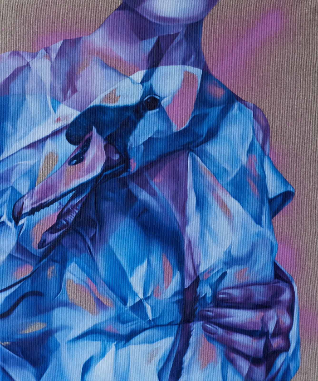 Leda and the Swan | 60 x 50 cm, olej a akryl sprej na plátne, 2020