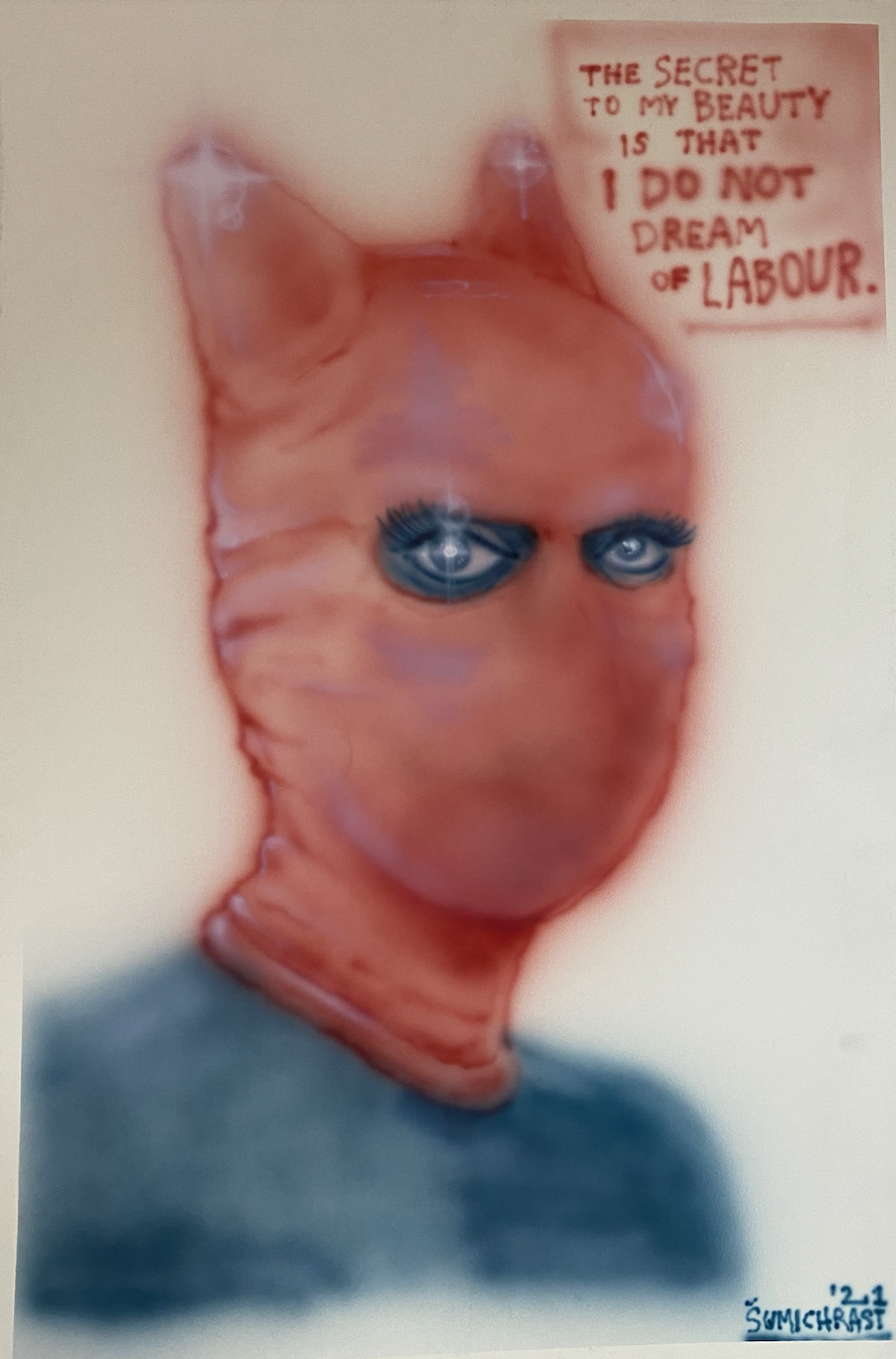 The secret of the beauty I do not dream of labour | 65x95 cm, airbrush na papieri, 2021