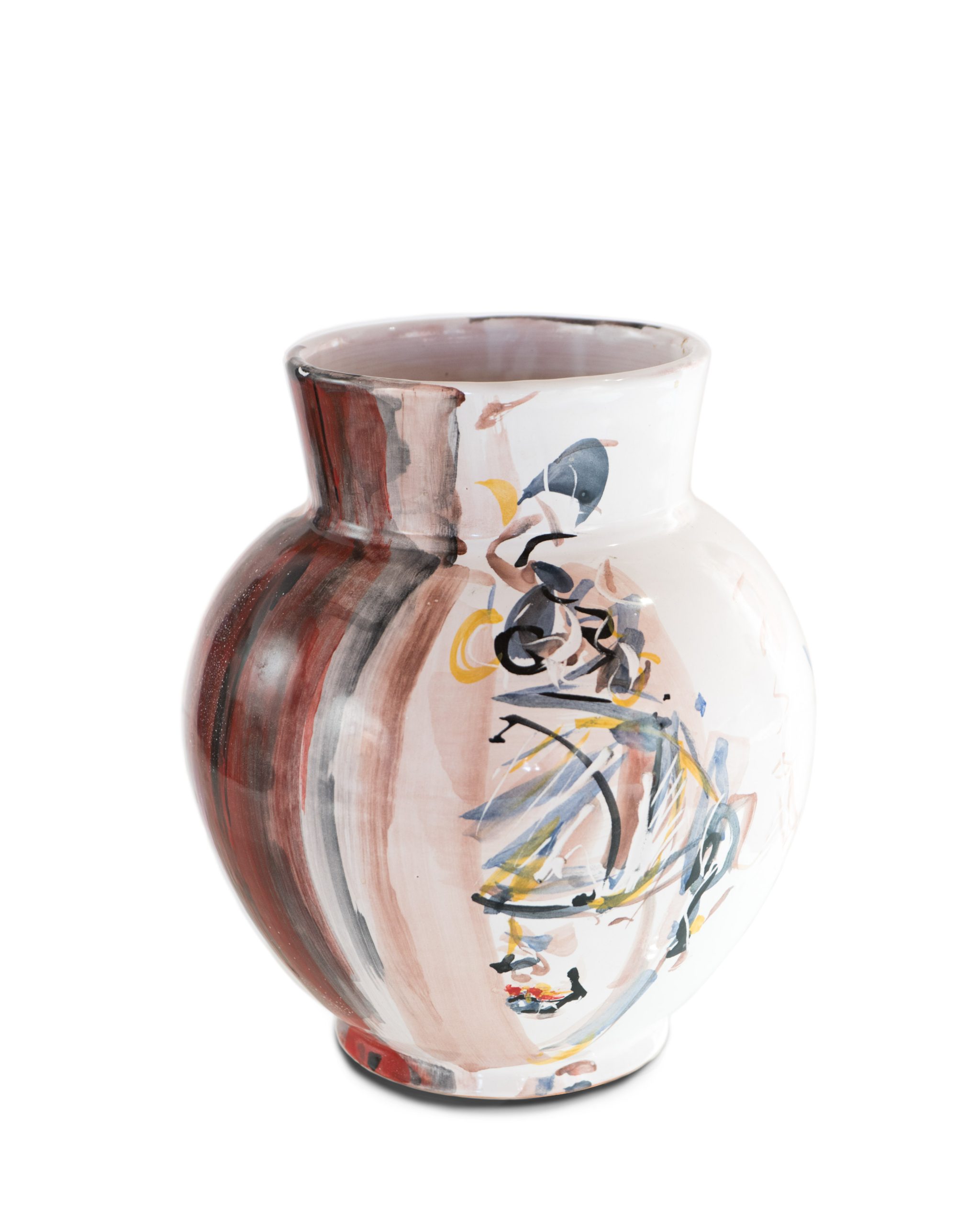 Zo série "Playing Artemis" Maľba na keramickej váze, výška vázy 26 cm, 2021