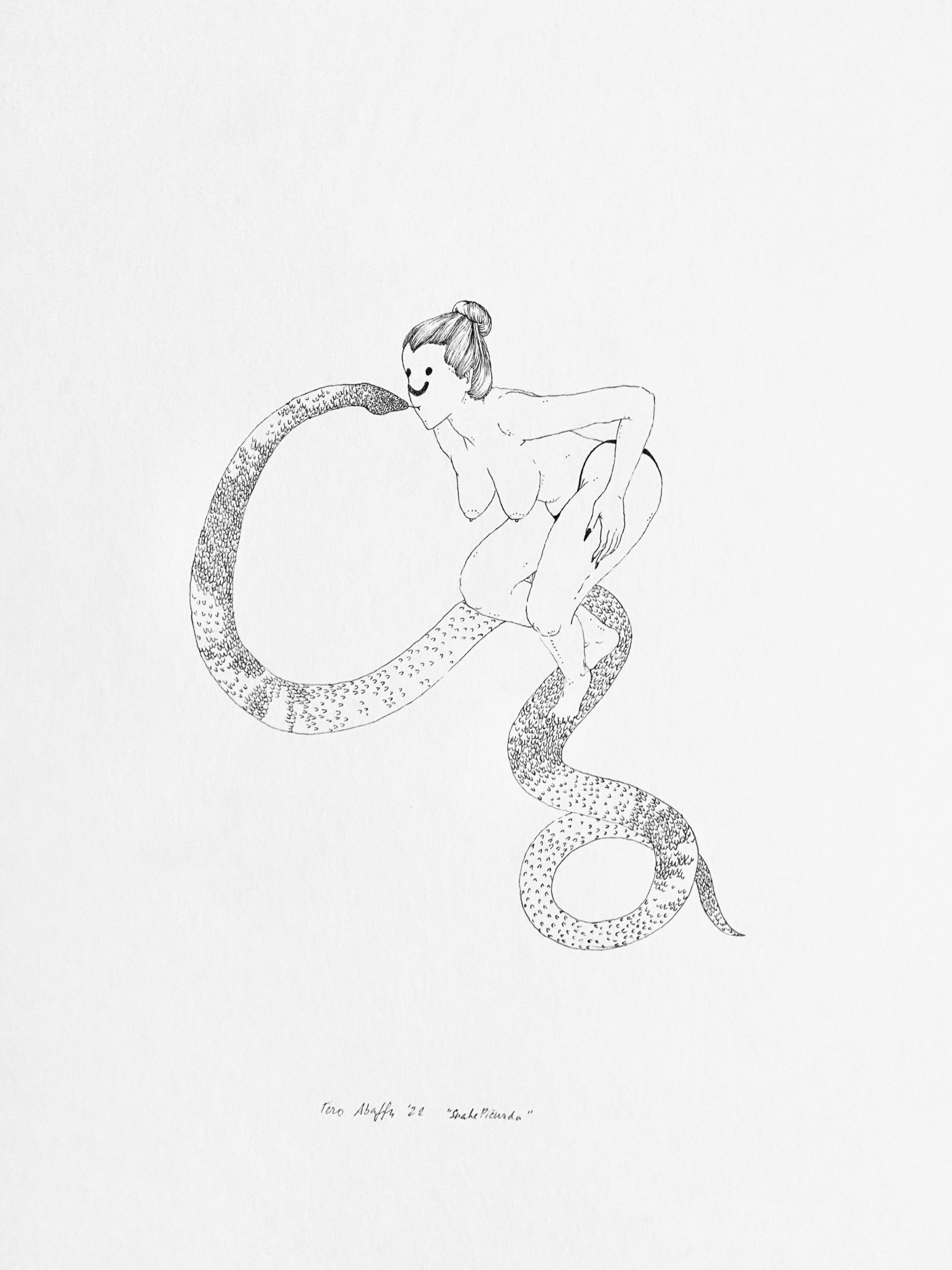 „Pičurda“ | kresba fixkou na papieri formát A4, 2022 rámované (s rámom 50 x 40 cm)